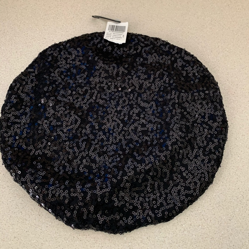Sequined Beret, Black